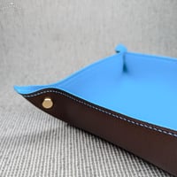 Image 1 of VALET TRAY - DARK BROWN & TURQUOISE