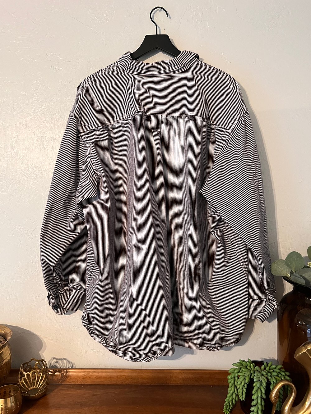 Key Hickory Stripe Long Sleeve Work Shirt (XXL)