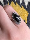 Sterling & Onyx Oval Ring (5.5)