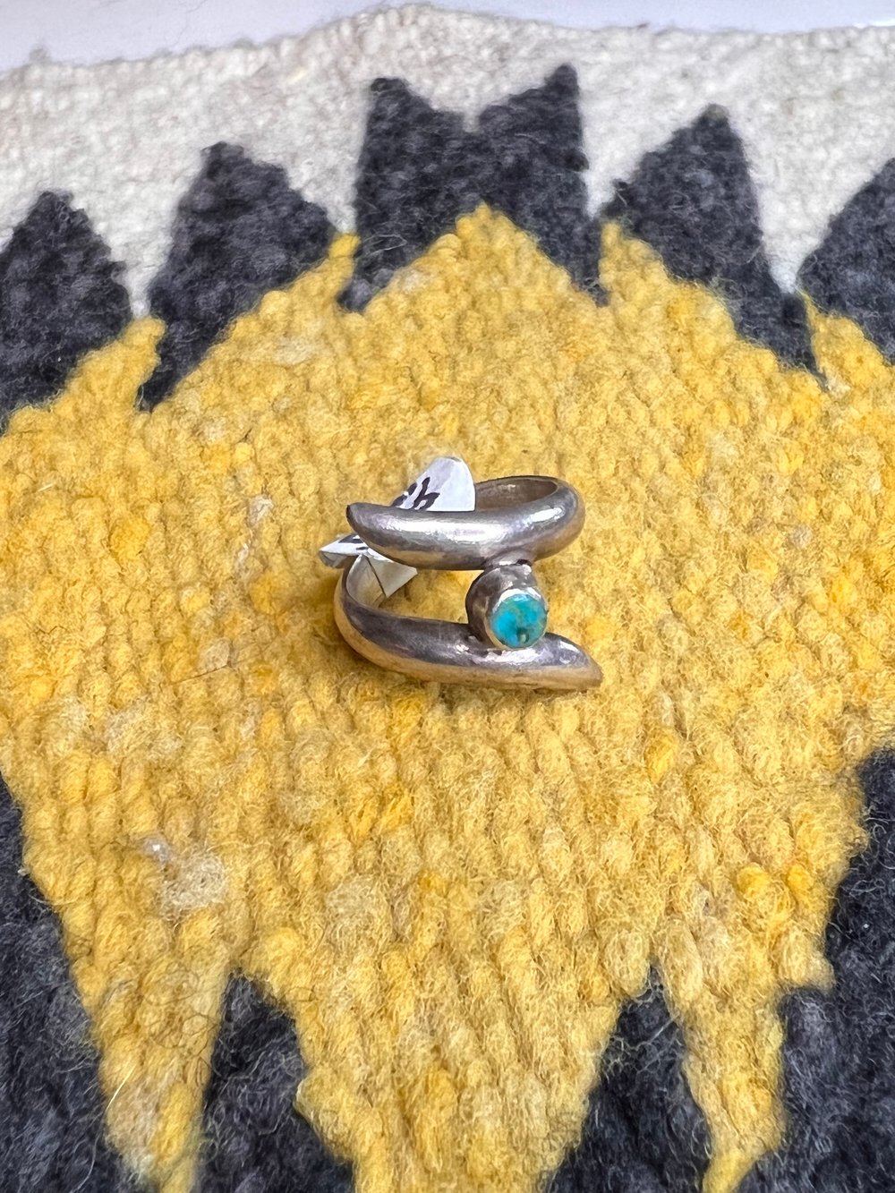 Sterling & Turquoise Swirl Ring (4.5)