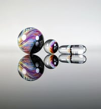 Image 4 of Double Amber Purple Twisted Dot Implosion Slurper Set 