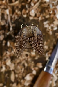 Image 2 of Fern Leaf Earrings ~~