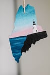 Large Blue Pastel Lighthouse Ornament