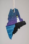 Small Purple Galaxy Lighthouse Maine Ornament