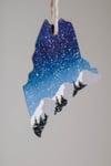 Small Blue Galaxy Maine Mountain Ornament