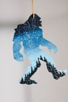 Bigfoot Blue Galaxy Ornament