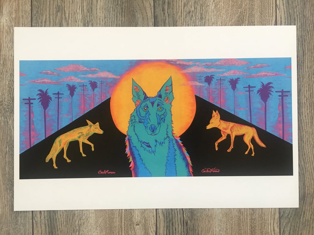 Coyote Fever Art Print