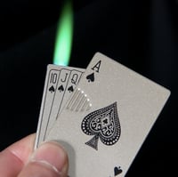 Silver Playing Cards Jet Lighter