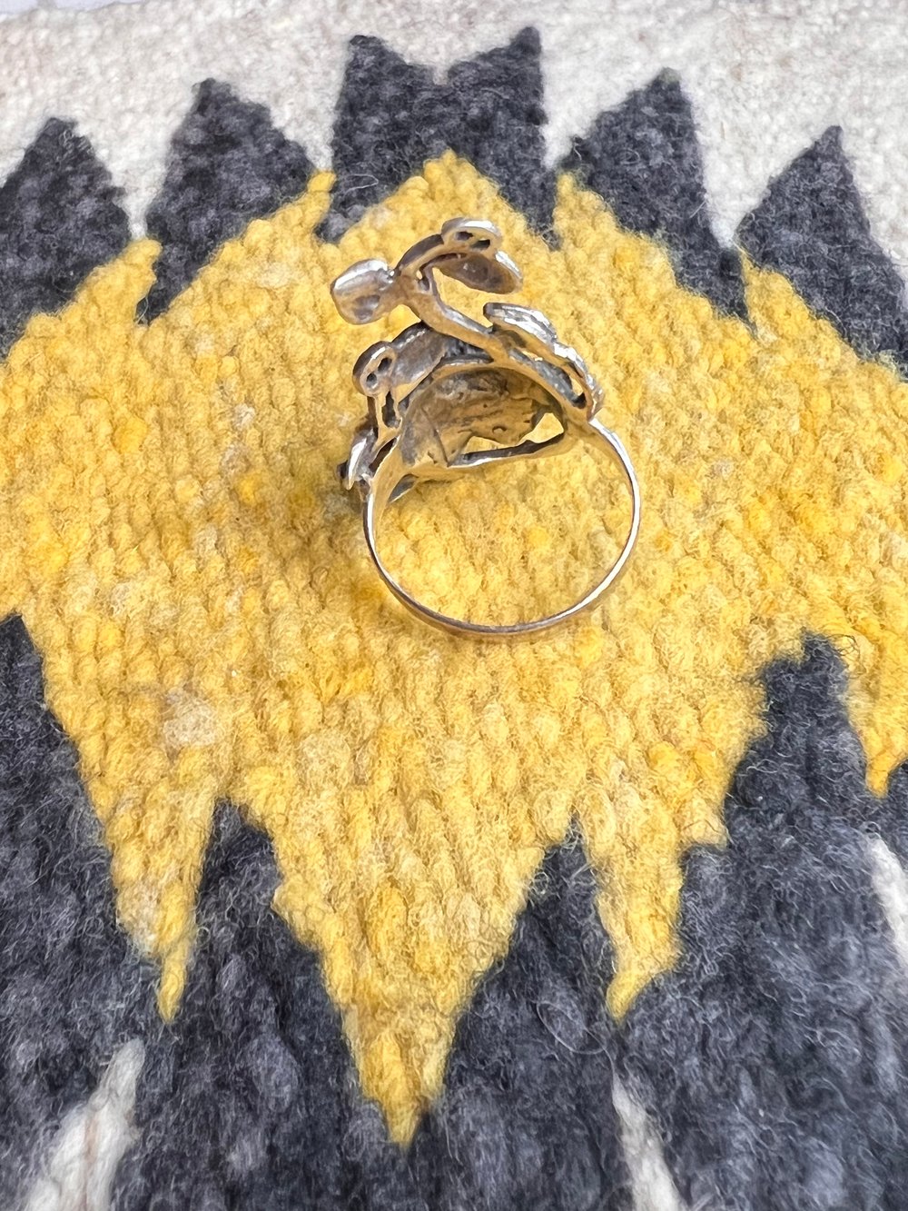 Silver Rose Knuckle Ring (9.25)