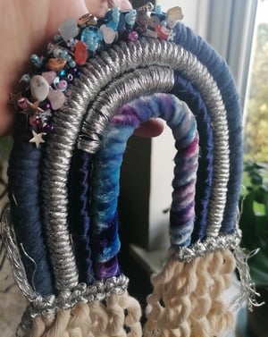 Beaded macrame rainbow stars/shells