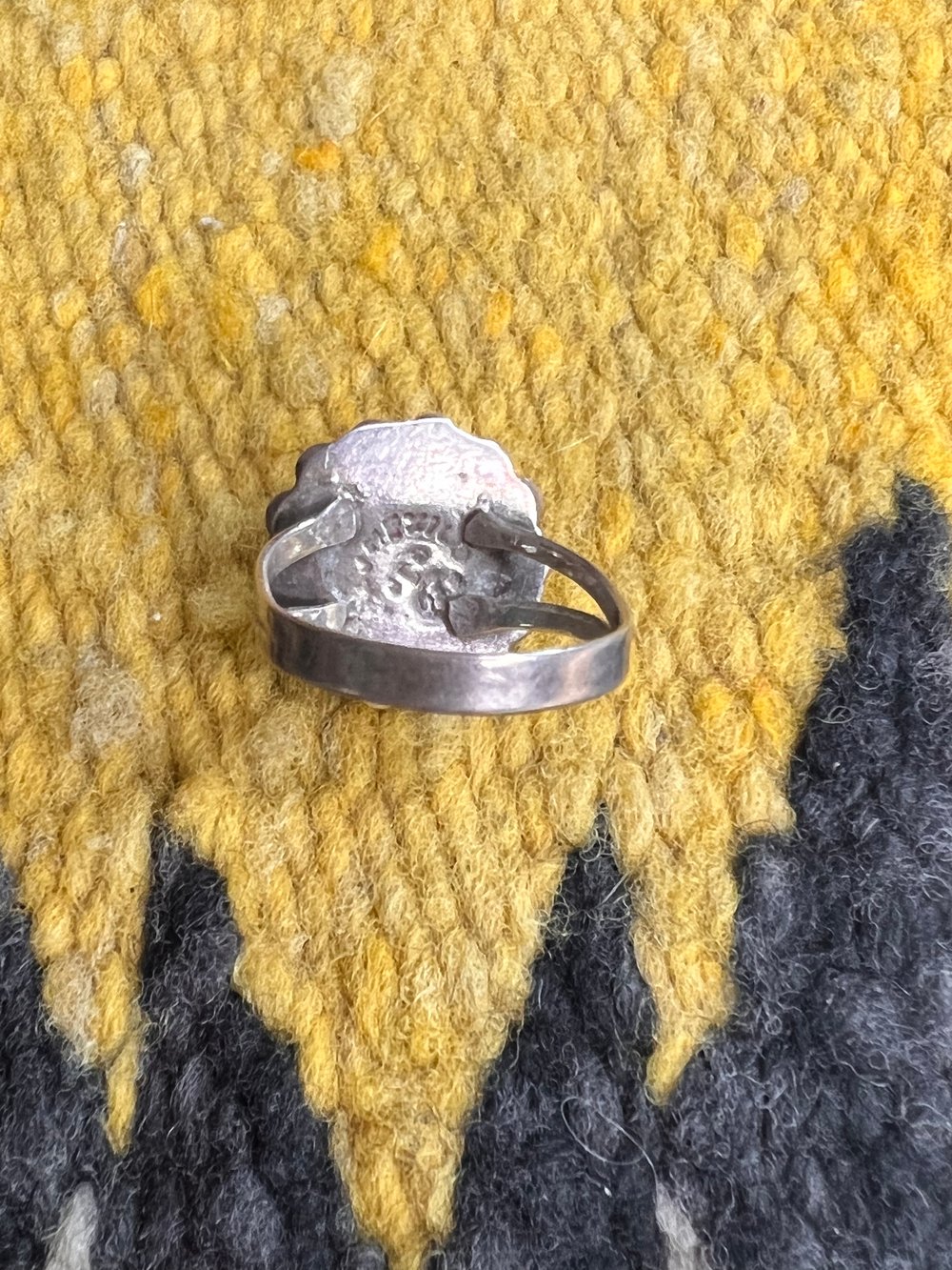 Mexican Sterling & Painted Rosarita Ring (6.5)