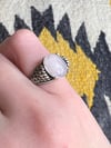 Sterling Twisted Detail & Moonstone Ring (7.25)