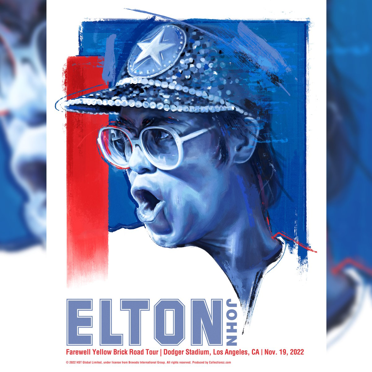 Custom Metal Art Sign Elton John 1975 Los Angeles Dodgers Stadium Picture  with Stub Facsimile