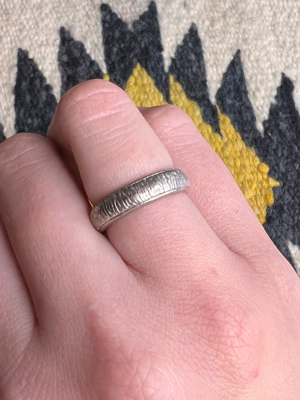 Sterling Textured Band (7.25)