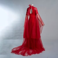 Image 3 of Red vampire Gothic wedding gown maxi dress 