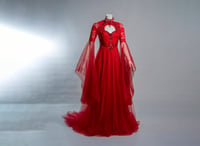 Image 1 of Red vampire Gothic wedding gown maxi dress 