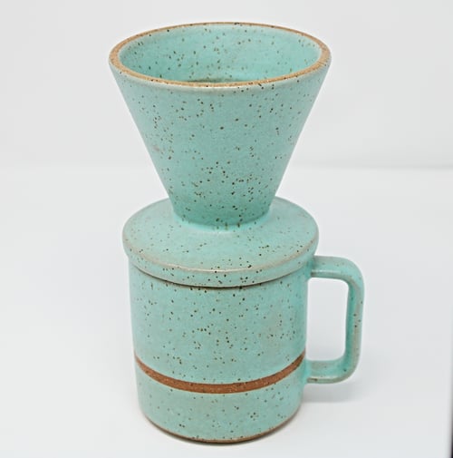 Image of Coffee Pour Over - Seafoam, Speckled Clay