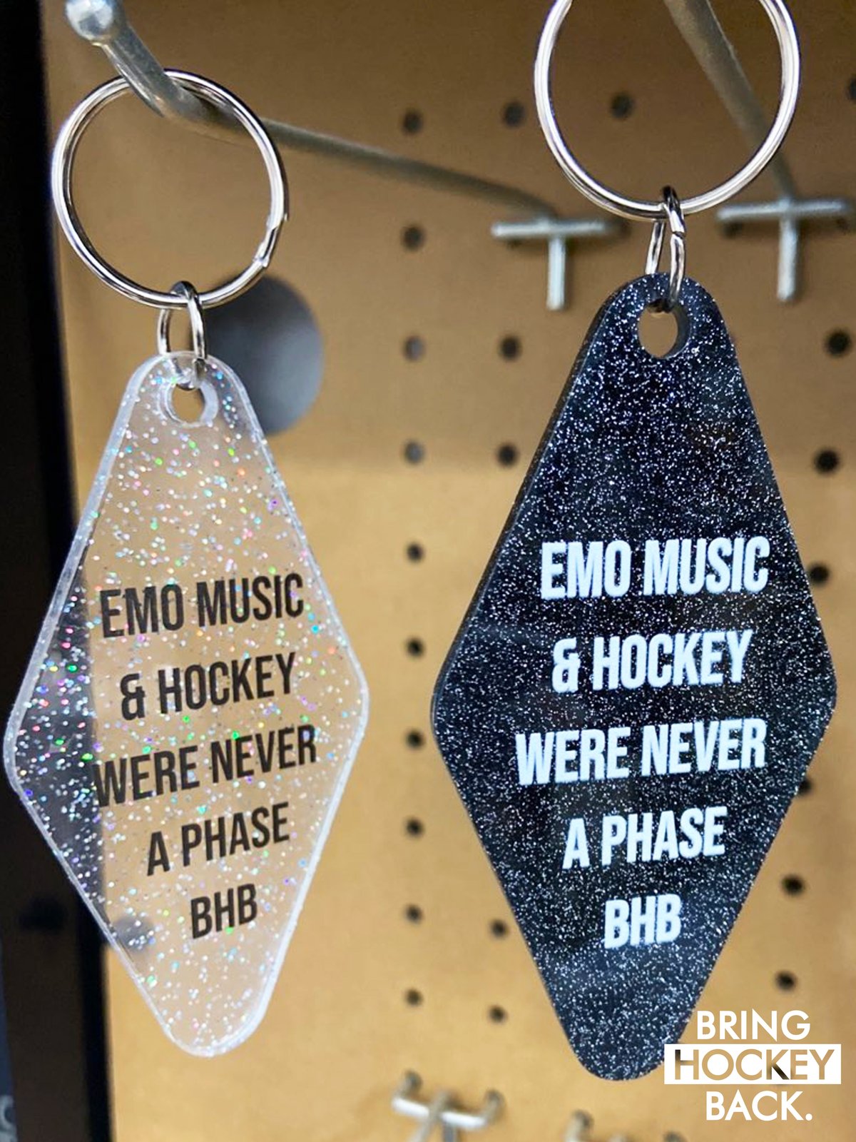 Not a Phase Black Glitter Motel Key Tags (Combo Pack)