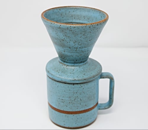 Image of Coffee Pour Over - Skyblue, Speckled Clay