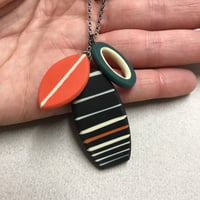 Image 3 of NEW! stripe leaf pendant