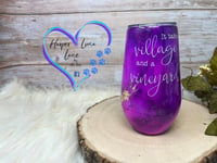 Image 1 of 17oz Purple It Takes a Village and a Vineyard Wine Tumbler