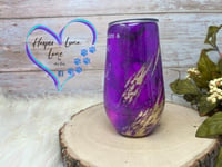 Image 4 of 17oz Purple It Takes a Village and a Vineyard Wine Tumbler