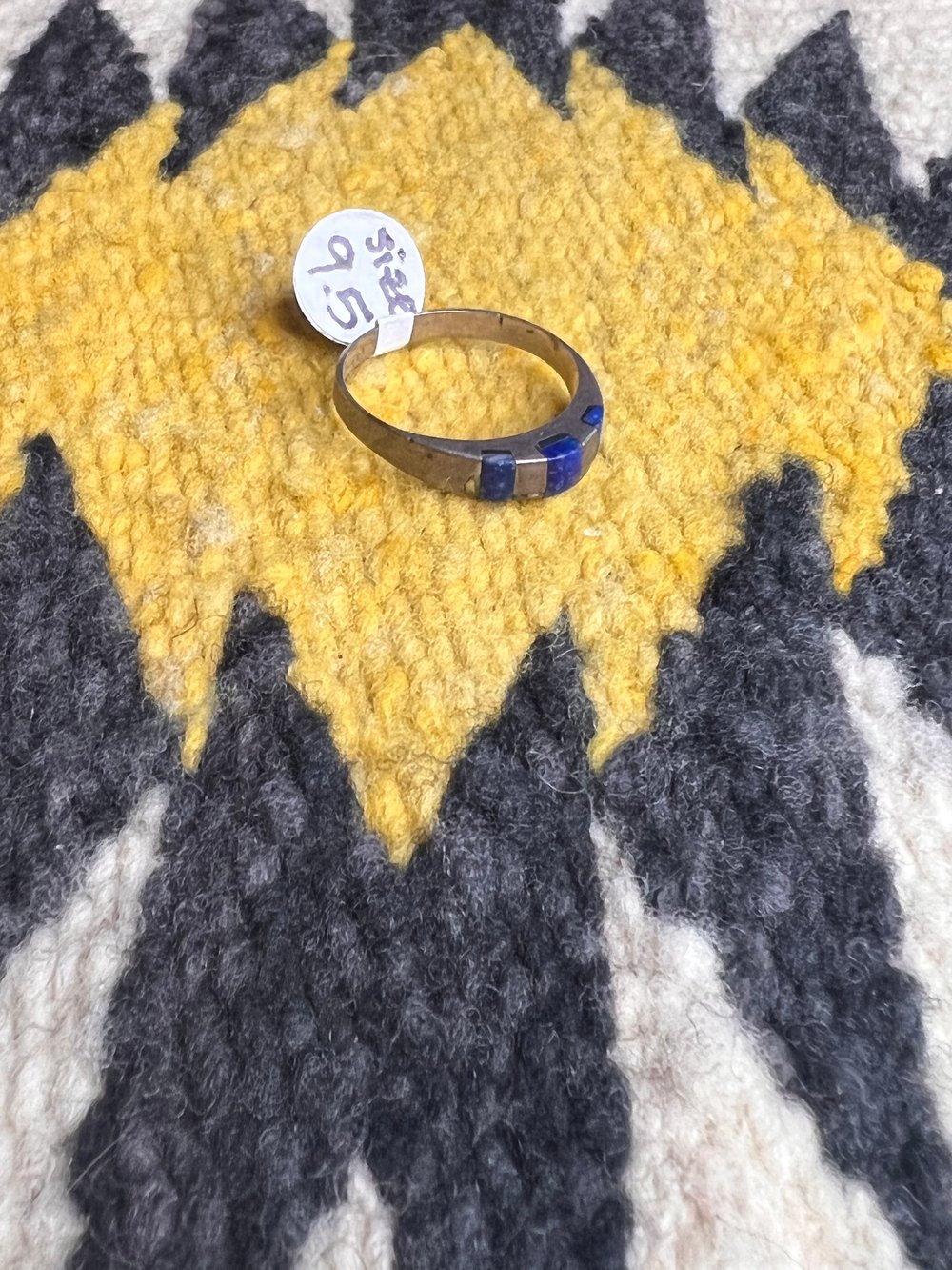 Sterling & Lapis Inlay Ring (9.5)