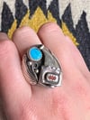 Sterling with Talon, Turquoise and Coral Ring (11)
