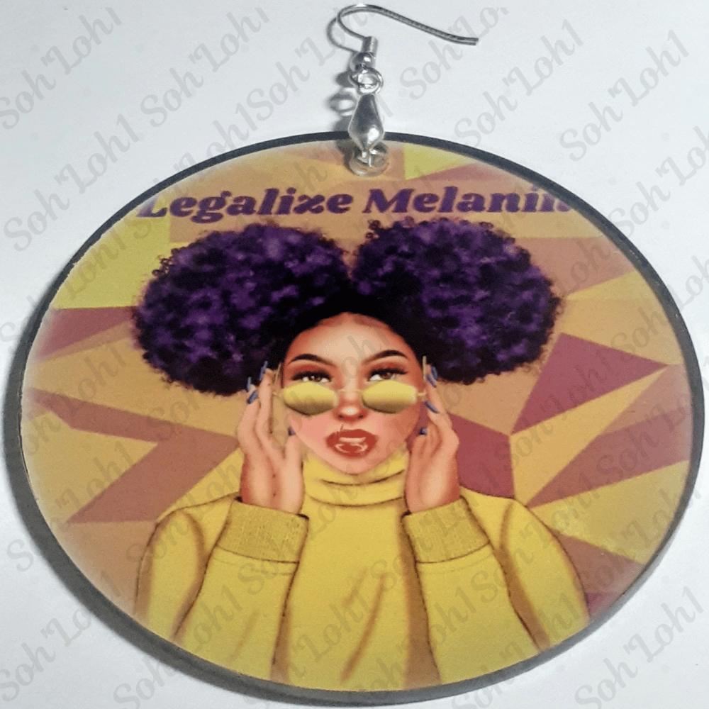 Image of Custom, Wearable Art, Legalize Melanin, Sublimation Earrings