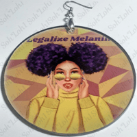 Image 2 of Custom, Wearable Art, Legalize Melanin, Sublimation Earrings