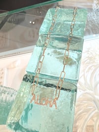 Image 2 of 14k diamond ALOHA Paperclip necklace 