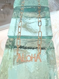 Image 3 of 14k diamond ALOHA Paperclip necklace 
