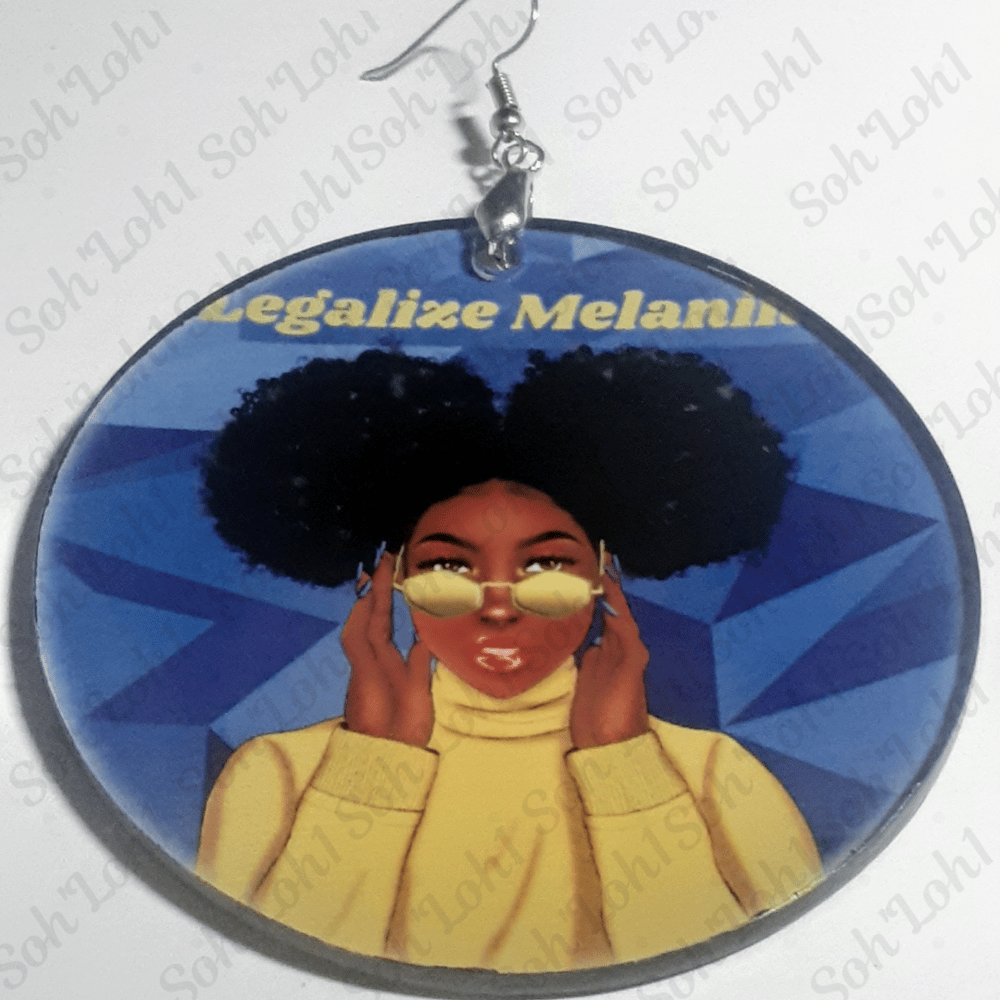 Image of Black Culture, Custom, Legalize Melanin, Hoop Earrings