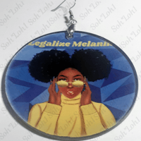 Image 2 of Black Culture, Custom, Legalize Melanin, Hoop Earrings