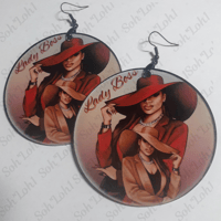 Image 1 of Red Hat, Lady Boss, Trendy, Black Culture, Sublimation earrings