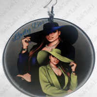 Image 3 of Lady Boss, Fashion, Hat, Black Excellence, Sublimation earrings