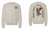 Image 1 of WAKE PRAY HUSTLE SAND CREWNECK