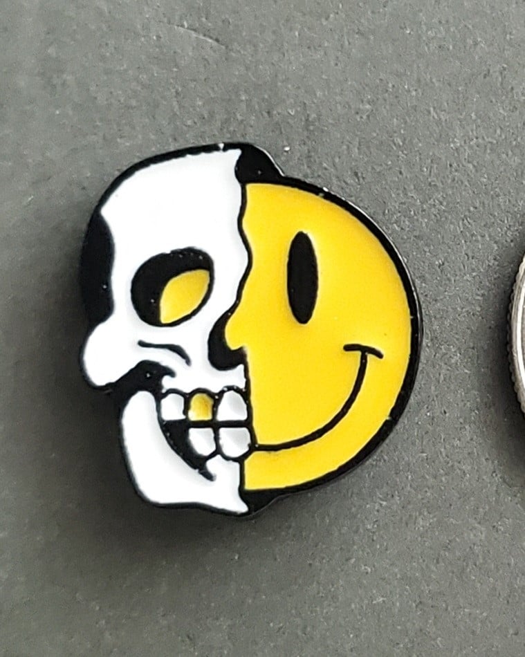 Skull Face Enamel Pin