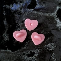 Image 2 of Light Pink Heart Shaped Rubber Pin Backs 