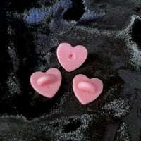 Image 2 of Light Pink Heart Shaped Rubber Pin Backs