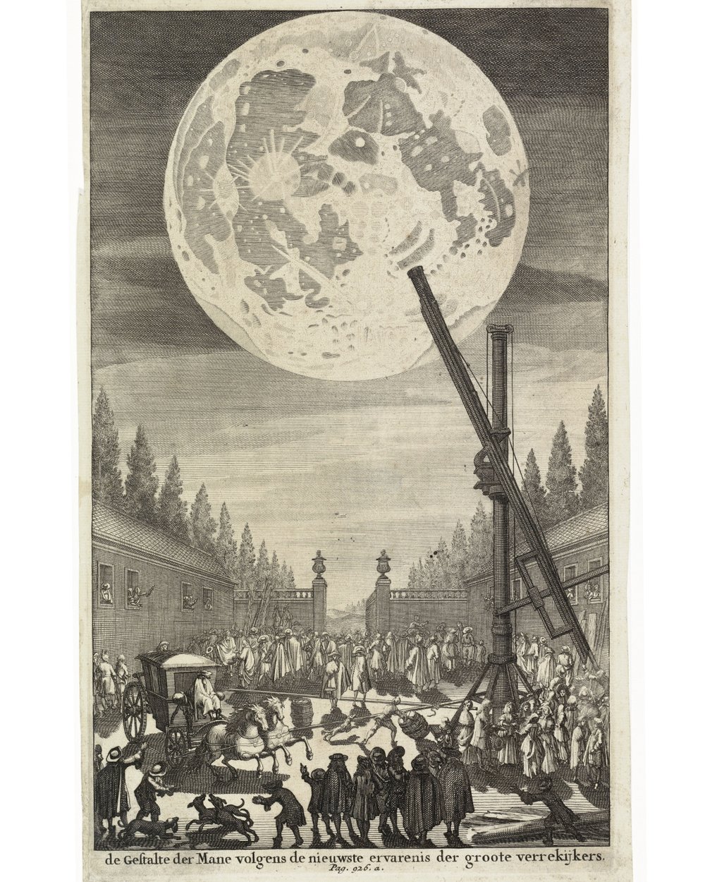 "Shape of the moon according to the latest binoculars" (1690)