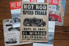  Hot Rod Races aged Linocut Print Trio (120gr edition) FREE SHIPPING
