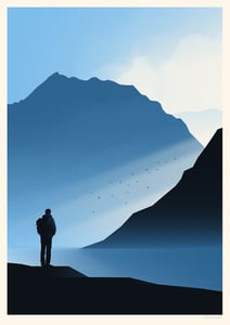 Image of Mountaineer Artprint (Blue Version)