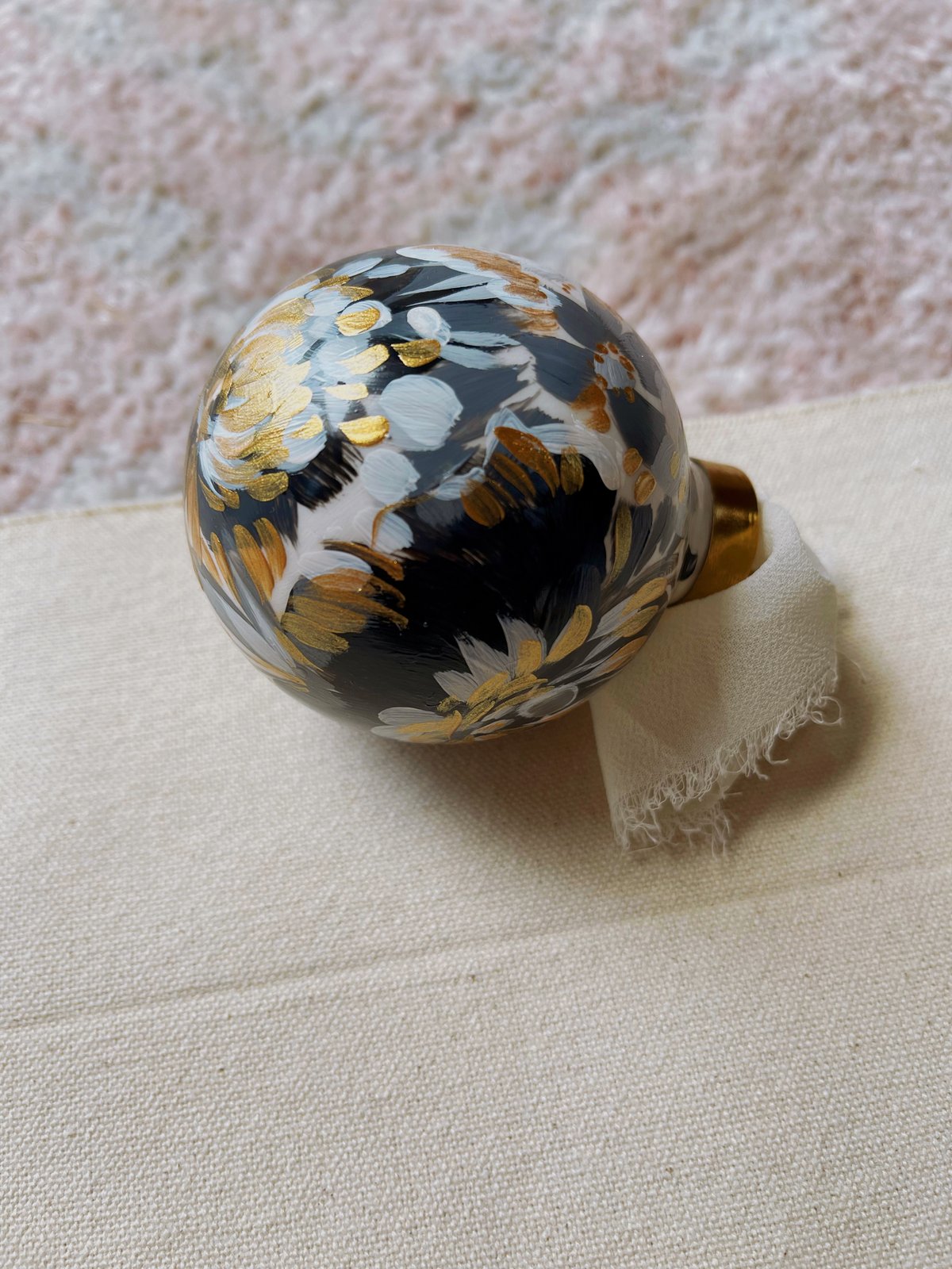Image of Hand Painted Ornament - Gold Drip Chocolate