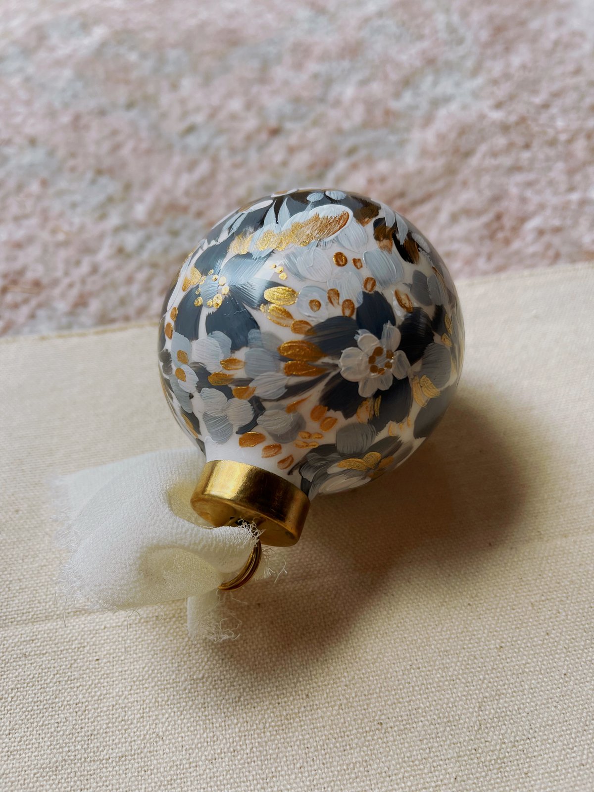 Image of Hand Painted Ornament - Gold Drip Chocolate