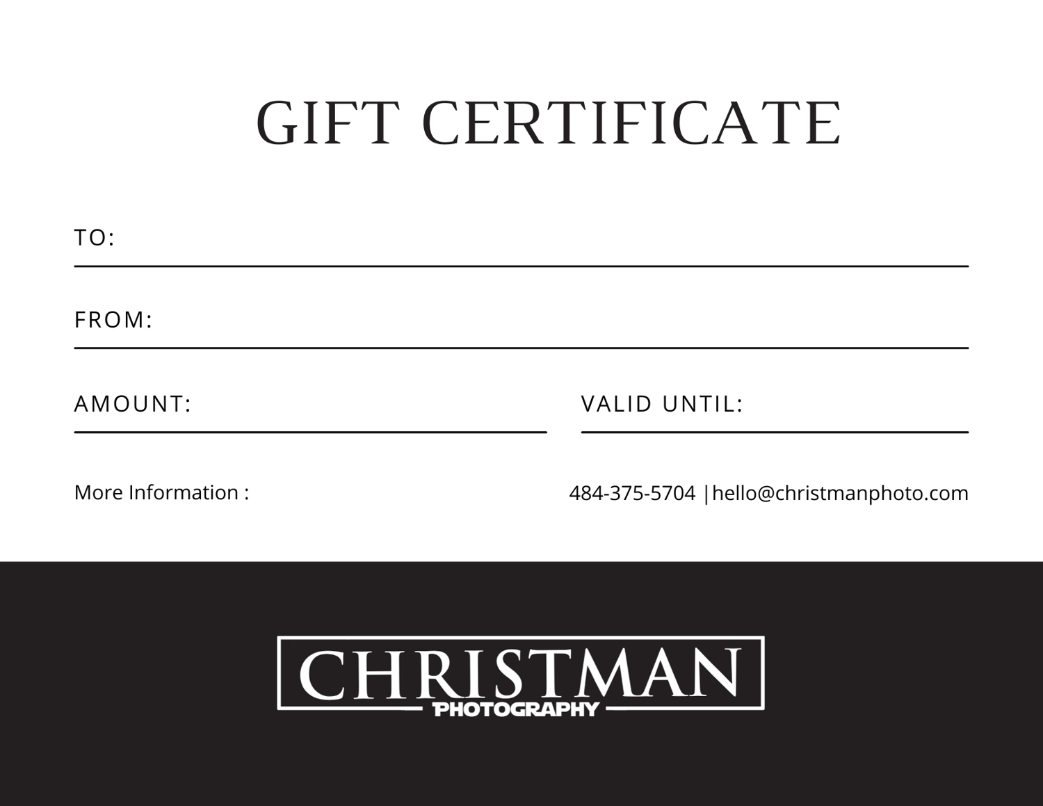 Image of Christman Photography Gift Certificate