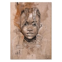 Image 1 of Canva Art Print - "Kamomo sur papier kraft"