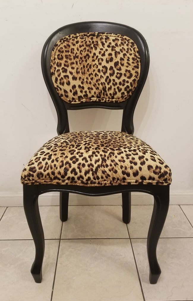 Vintage Italian Leopard Print Chair