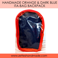 Image 1 of Handmade Orange and Dark Blue Ita-bag Backpack