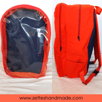 Image 2 of Handmade Orange and Dark Blue Ita-bag Backpack
